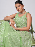 Astonishing Pastel Green Sequins Work Wedding Wear Lehenga Choli