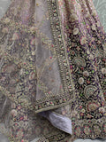 Astonishing Purple Embroidered Velvet Designer Lehenga Choli - Zeel Clothing
