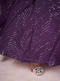Astonishing Purple Sequins Georgette Reception Wear Lehenga Choli - Zeel Clothing