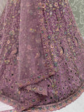Astonishing Purple Zari Embroidered Net Engagement Wear Lehenga Choli