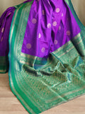 Astonishing Purple Zari Weaving Silk Wedding Wear Saree With Blouse - Zeel Clothing