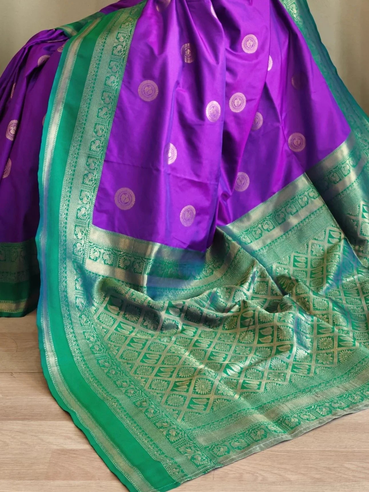 Astonishing Purple Zari Weaving Silk Wedding Wear Saree With Blouse - Zeel Clothing