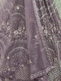 Astonishing Purple Zircon Work Net Bridesmaid Lehenga With Dupatta