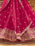 Astonishing Rani Pink Sequins Georgette Wedding Lehenga Choli - Zeel Clothing