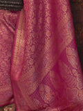 Astonishing Rani Pink Woven Silk Traditional Saree With Blouse - Zeel Clothing