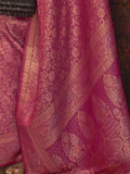 Astonishing Rani Pink Woven Silk Traditional Saree With Blouse - Zeel Clothing