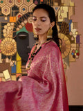 Astonishing Rani Pink Woven Silk Traditional Saree With Blouse - Zeel Clothing
