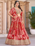 Astonishing Red Dori Work Chinon Wedding Wear Lehenga Choli With Dupatta - Zeel Clothing