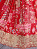 Astonishing Red Dori Work Chinon Wedding Wear Lehenga Choli With Dupatta - Zeel Clothing
