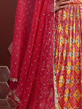 Astonishing Red Sequins Embroidery Chinon Silk Lehenga Choli