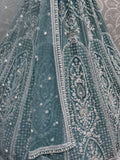 Astonishing Sky Blue Sequins Net Engagement Wear Lehenga Choli - Zeel Clothing