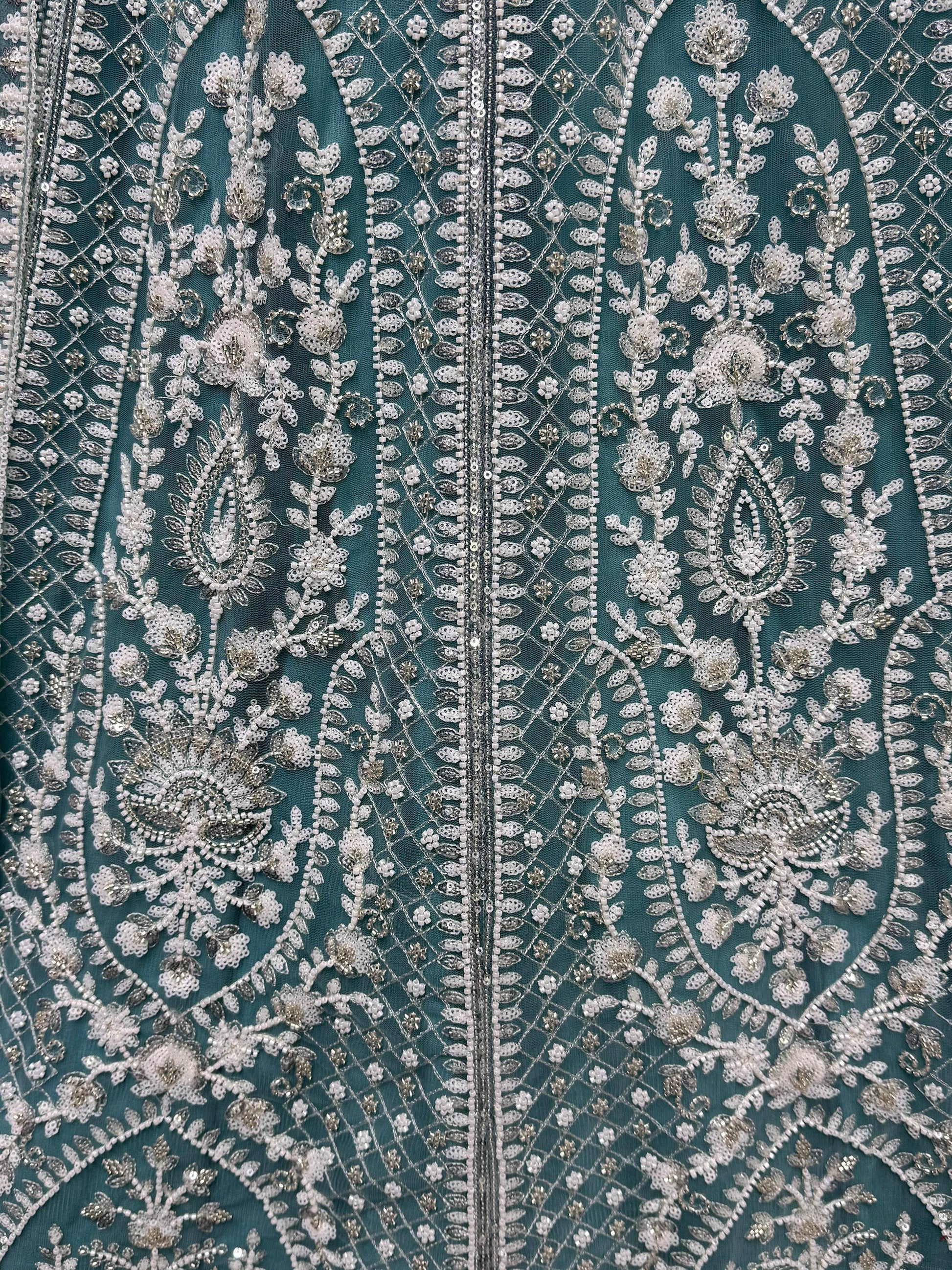 Astonishing Sky Blue Sequins Net Engagement Wear Lehenga Choli - Zeel Clothing