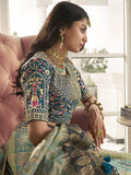 Astonishing Teal Embroidered Silk Bridal Wear Lehenga Choli - Zeel Clothing