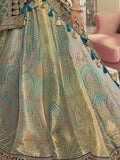 Astonishing Teal Embroidered Silk Bridal Wear Lehenga Choli - Zeel Clothing