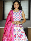 Astonishing White Digital Printed Art Silk Lehenga Choli With Dupatta - Zeel Clothing