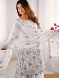 Astonishing White Sequins Georgette Festival Wear Sharara Suit - Zeel Clothing