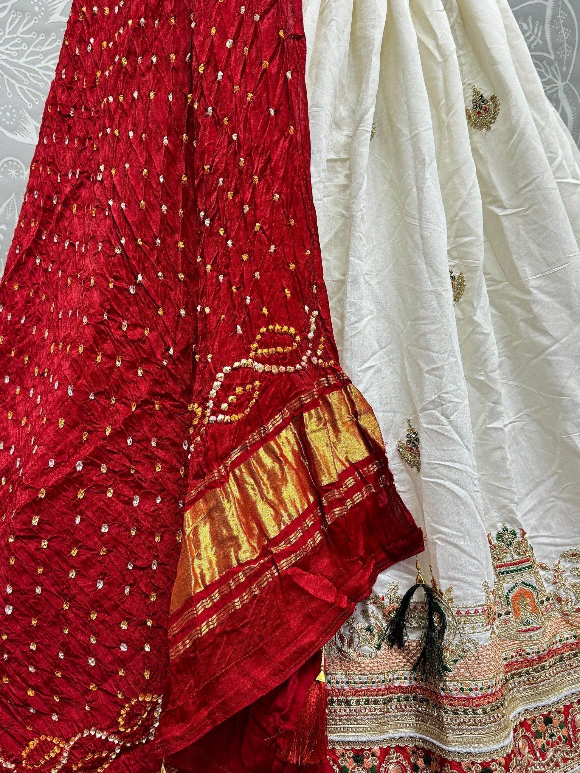 Astonishing White Thread-Work Silk Lehenga Choli With Dupatta - Zeel Clothing
