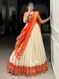 Astonishing White Zari Weaving Paithani Event Wear Lehenga Choli With Dupatta - Zeel Clothing