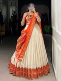 Astonishing White Zari Weaving Paithani Event Wear Lehenga Choli With Dupatta - Zeel Clothing
