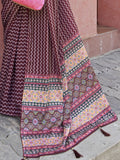 Astonishing Wine Digital Printed Crepe Traditional Saree With Blouse - Zeel Clothing