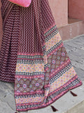 Astonishing Wine Digital Printed Crepe Traditional Saree With Blouse - Zeel Clothing