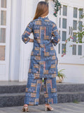 Astounding Blue Digital Printed Cotton Top Palazzo Co-Ord Set - Zeel Clothing