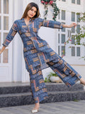 Astounding Blue Digital Printed Cotton Top Palazzo Co-Ord Set - Zeel Clothing