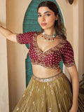 Astounding Green Zari Woven Silk Reception Wear Lehenga Choli - Zeel Clothing