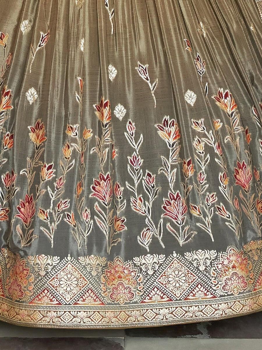Astounding Green Zari Woven Silk Reception Wear Lehenga Choli - Zeel Clothing