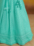 Astounding Sky-Blue Sequins Georgette Engagement Wear Lehenga Choli - Zeel Clothing