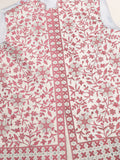 Astounding White Mirror Work Silk Men Kurta With Pant And Pink Jacket