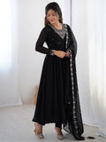Attractive Black Beads Work Georgette Festival Wear Suit With Dupatta - Zeel Clothing