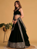 Attractive Black Embroidered Georgette Party Wear Lehenga Choli - Zeel Clothing