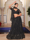 Attractive Black Georgette Designer Lehenga Choli With Dupatta - Zeel Clothing