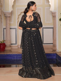 Attractive Black Georgette Designer Lehenga Choli With Dupatta - Zeel Clothing
