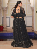 Attractive Black Georgette Designer Lehenga Choli With Dupatta - Zeel Clothing