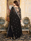 Attractive Black Georgette Reception Wear Gown With Dupatta - Zeel Clothing