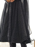 Attractive Black Laheriya Printed Georgette Festival Wear Anarkali Suit - Zeel Clothing