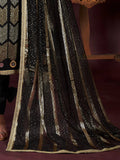 Attractive Black Sequins Net Reception Wear Salwar Kameez With Dupatta - Zeel Clothing