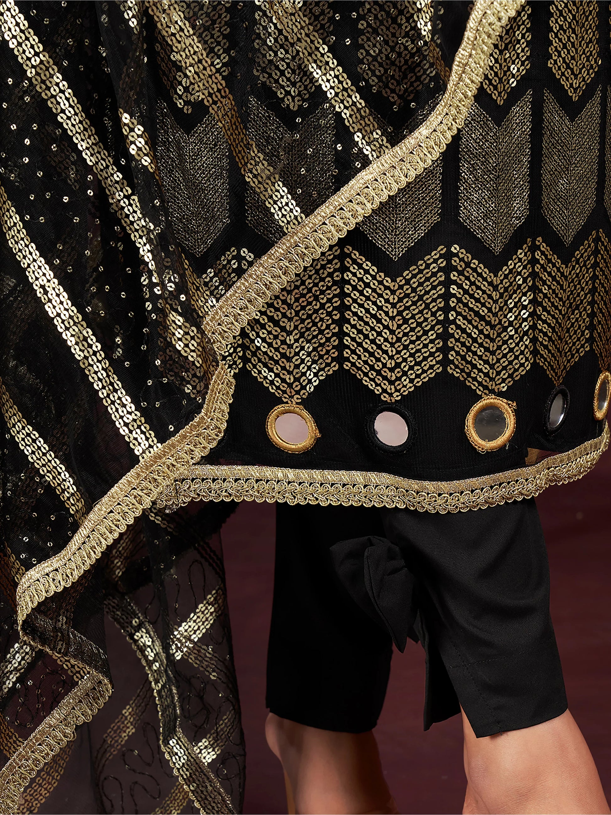 Attractive Black Sequins Net Reception Wear Salwar Kameez With Dupatta - Zeel Clothing