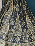 Attractive Black Zari Embroidery Silk Reception Wear Lehenga Choli - Zeel Clothing