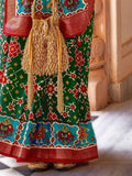 Attractive Blue & Green Patola Printed Silk Saree With Blouse - Zeel Clothing