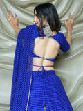 Attractive Blue Laheriya Print Georgette Lehenga Choli - Zeel Clothing