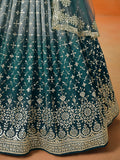 Attractive Dove Blue Zari Embroidered Shaded Lehenga Choli - Zeel Clothing