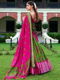 Attractive Green Shibori Printed Silk Event Wear Lehenga Choli - Zeel Clothing