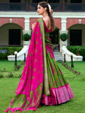 Attractive Green Shibori Printed Silk Event Wear Lehenga Choli - Zeel Clothing