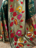 Attractive Green Weaving Paithani Silk Festival Wear Saree With Blouse - Zeel Clothing