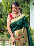 Attractive Green Woven Paithani Silk Classic Saree With Blouse - Zeel Clothing