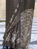 Attractive Grey Digital Printed Satin Festival Wear Saree With Blouse - Zeel Clothing