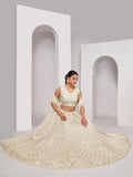 Attractive Ivory Sequins Net Reception Wear Lehenga Choli With Dupatta